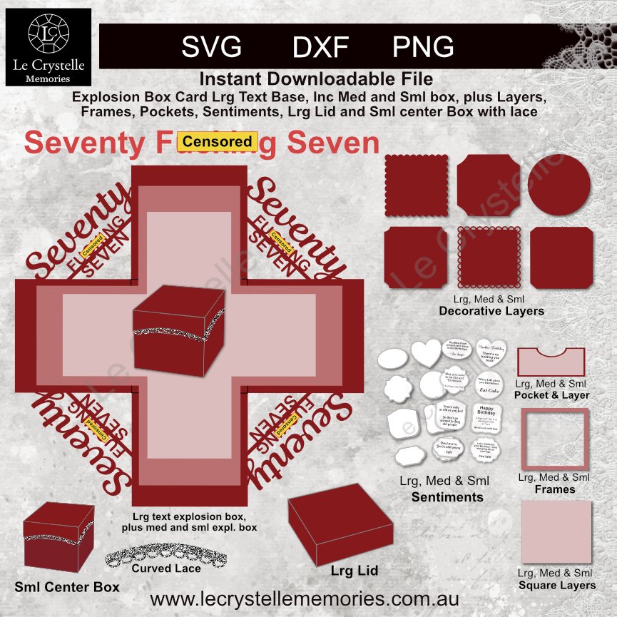 Explosion Box Seventy F Seven SVG