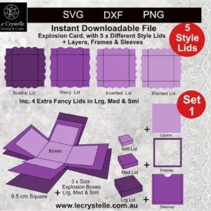 Alternative view of Explosion Box 5 Lids Set 1 SVG