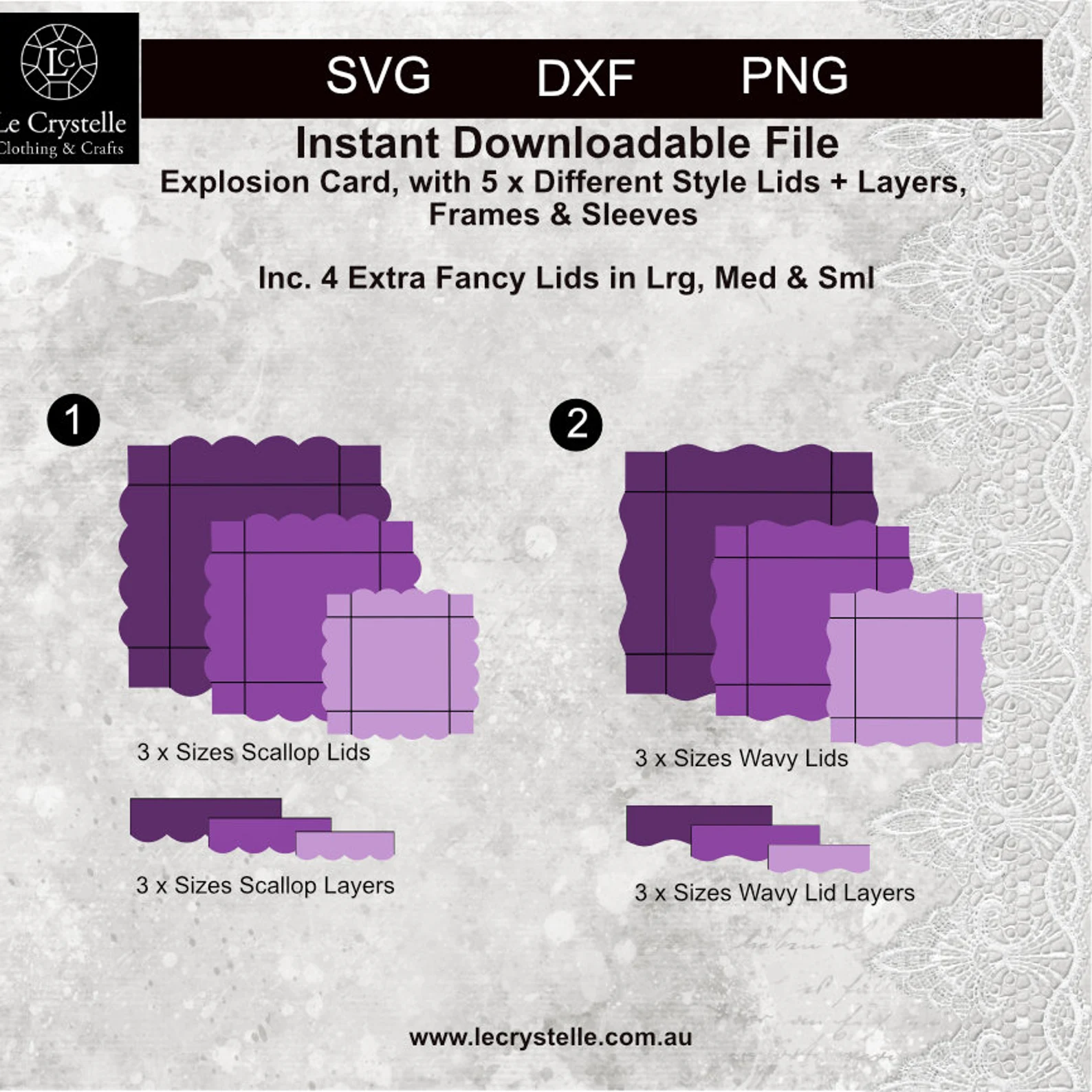 Explosion Box 5 Lids Set 1 SVG - Image 4