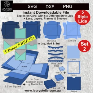 Explosion Box 5 Lids Set 2 SVG