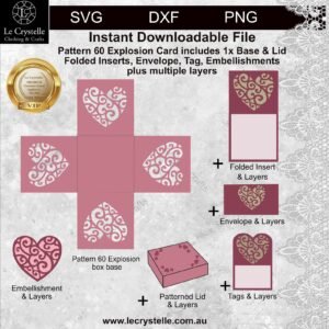 Explosion Box Filigree Heart 60 SVG