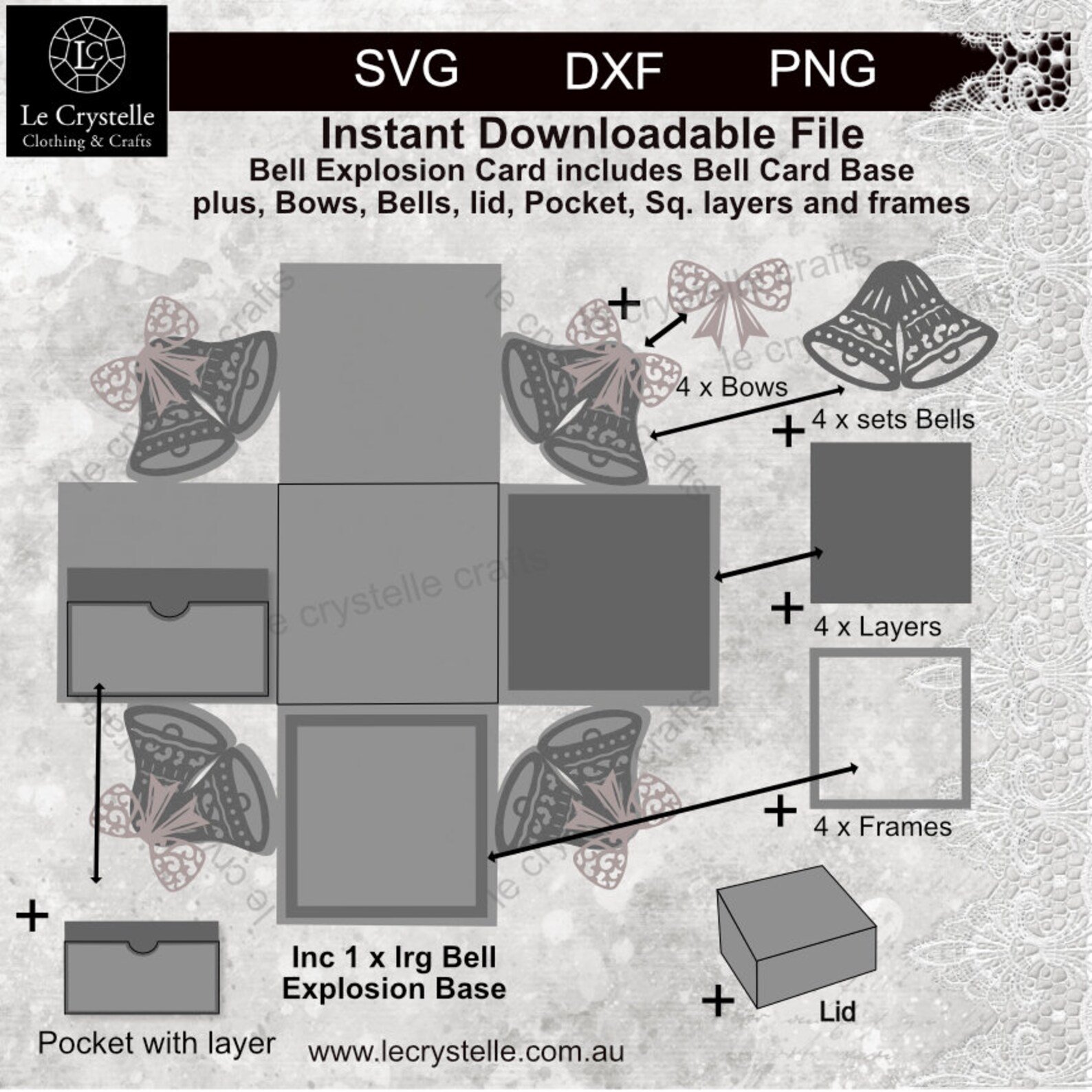 Explosion Box Christmas Bells SVG - Image 2