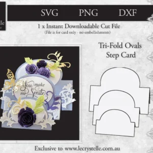 Cardmaking Trifold Oval Card SVG