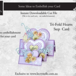 Alternative view of Cardmaking Trifold Hearts Step Card SVG
