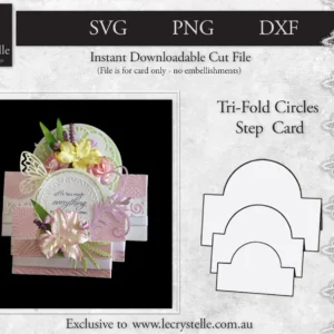 Cardmaking Trifold Circles Step Card SVG