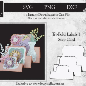 Cardmaking Trifold Labels 1 Step Card SVG