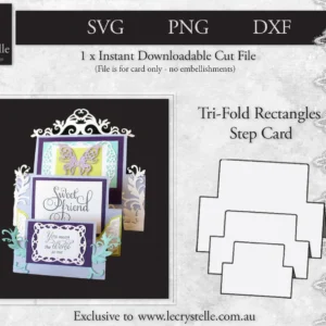 Cardmaking Trifold Rectangles Step Card SVG
