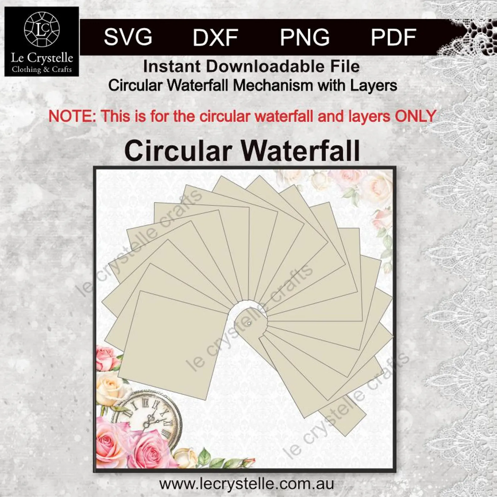 Cardmaking Circular Waterfall Mechanism SVG