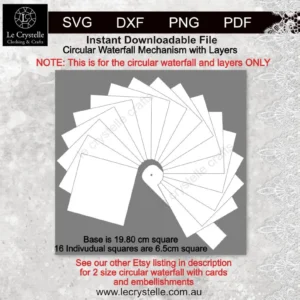Alternative view of Cardmaking Circular Waterfall Mechanism SVG