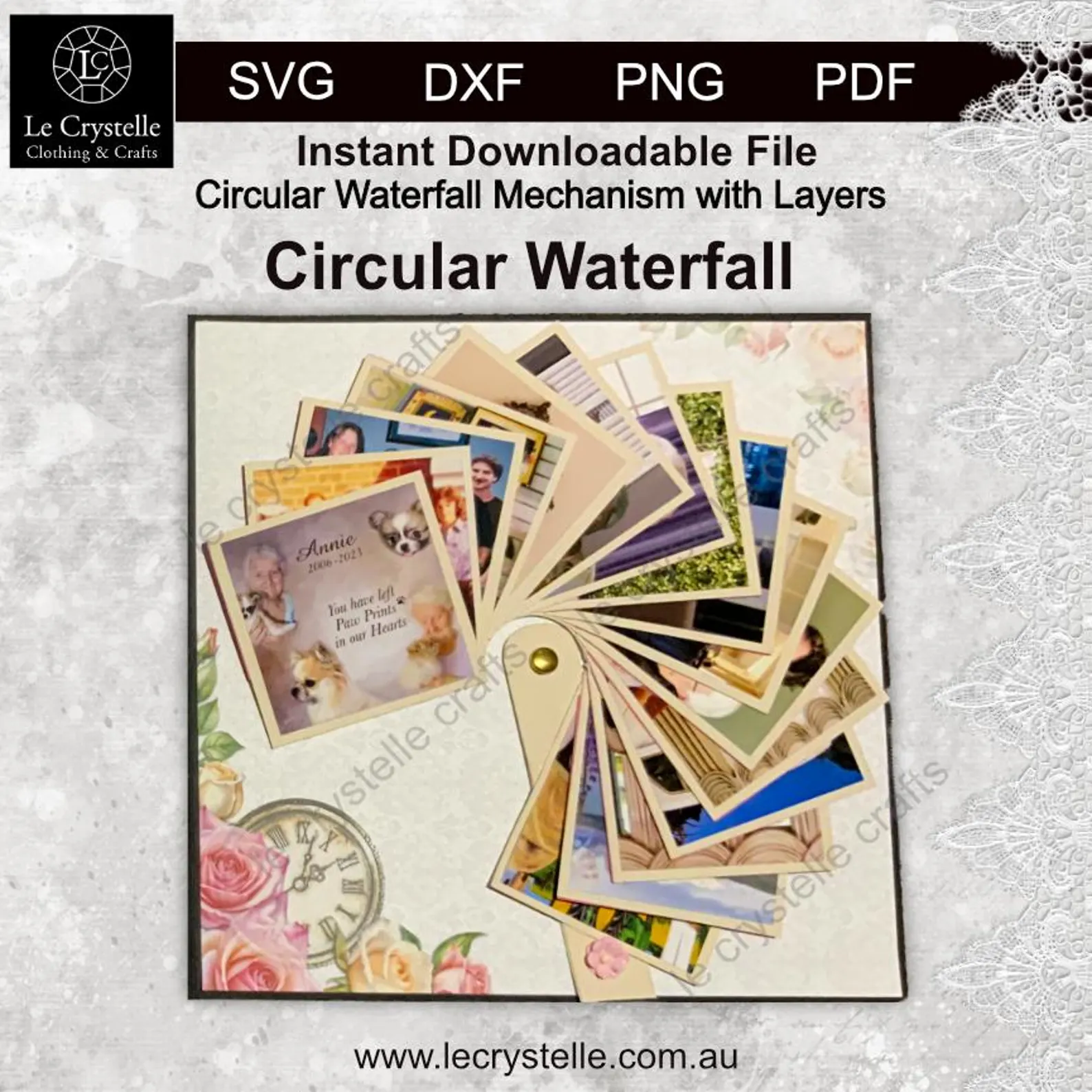 Cardmaking Circular Waterfall Mechanism SVG - Image 3