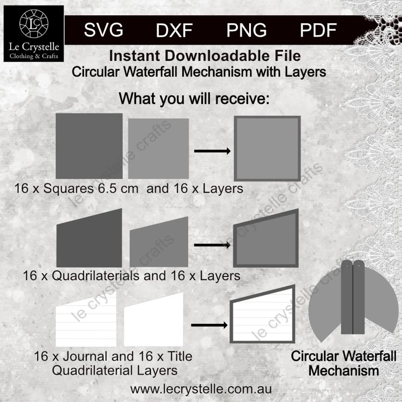 Cardmaking Circular Waterfall Mechanism SVG - Image 4