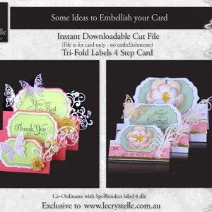 Alternative view of Cardmaking Trifold Labels 4 Step Card SVG