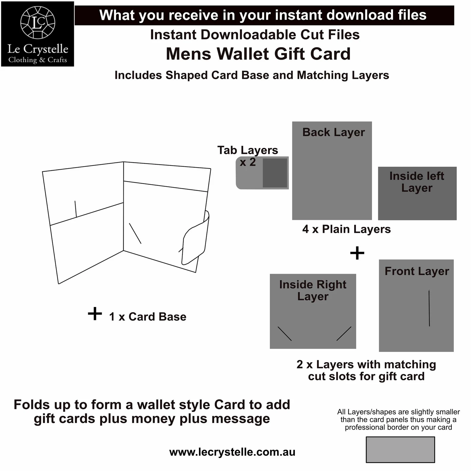 Cardmaking Mans Wallet Gift Card SVG - Image 3