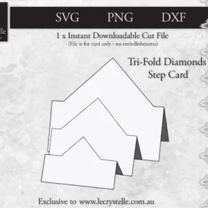 Alternative view of Cardmaking Trifold Diamonds Step Card SVG