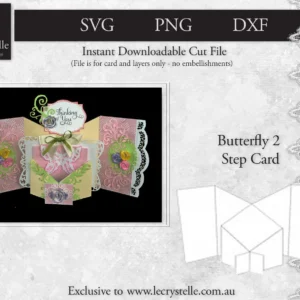 Cardmaking Butterfly 2 Step Card SVG