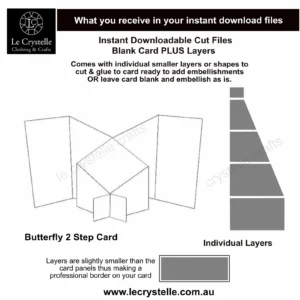 Alternative view of Cardmaking Butterfly 2 Step Card SVG