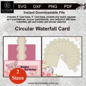 Cardmaking Circular Waterfall Card 2 sizes SVG