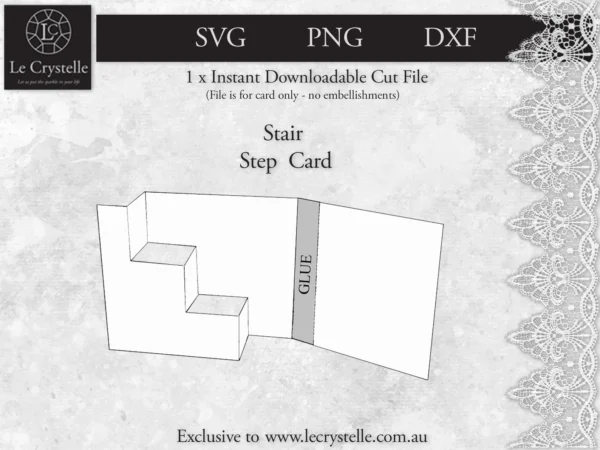 Cardmaking Stair Step Card SVG - Le Crystelle Design Co.