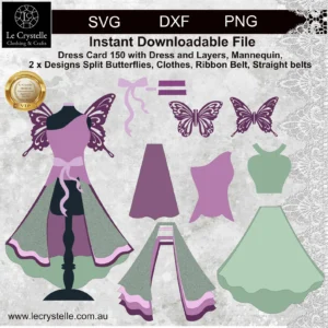 Ladies Dress Card 150 SVG
