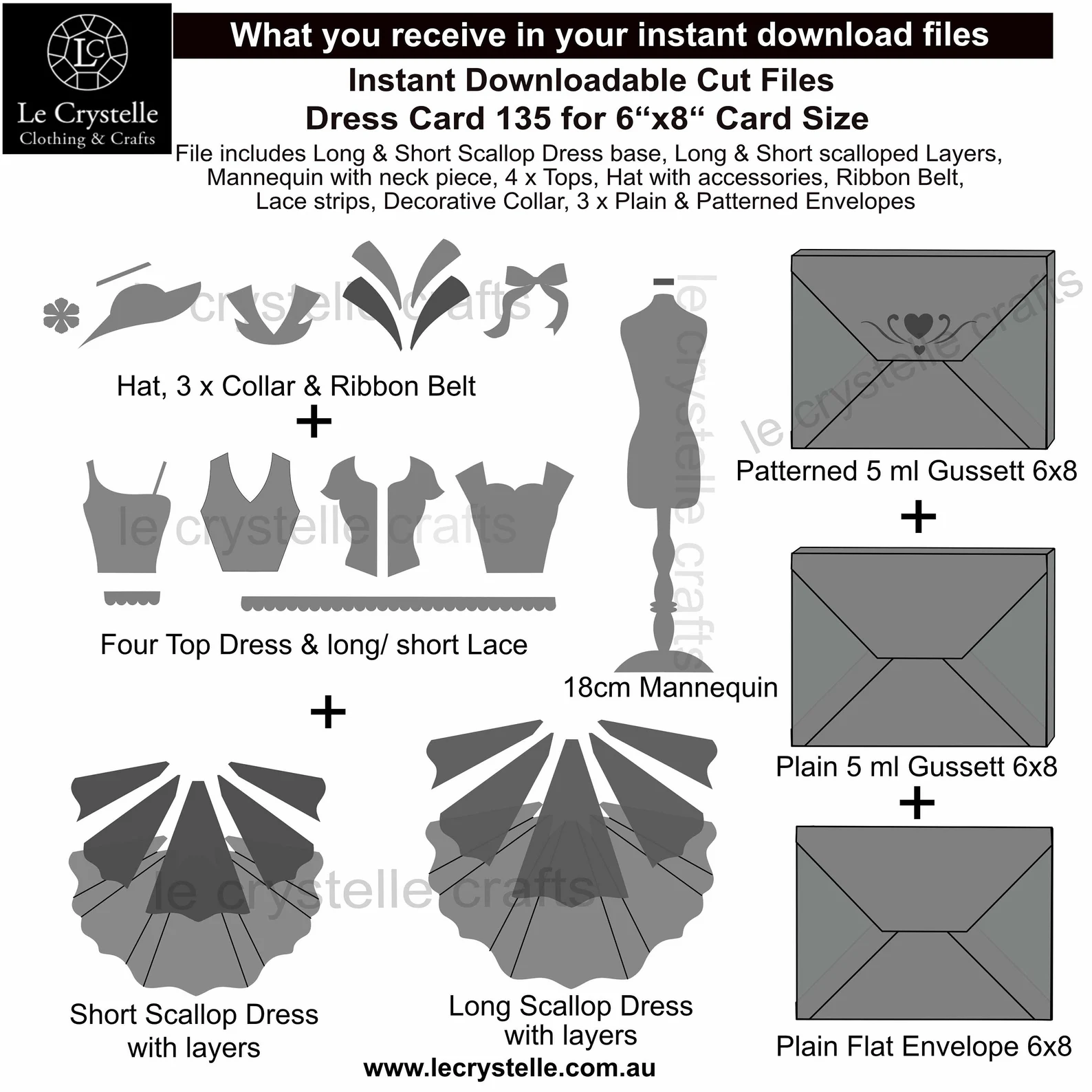 Ladies Dress Card 135 SVG - Image 3