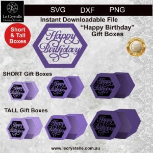 Happy Birthday Hexagon Box SVG
