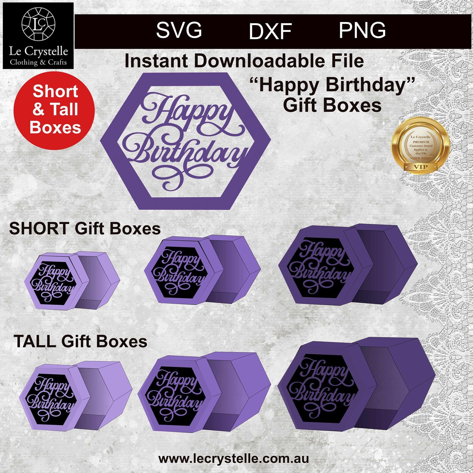 Happy Birthday Hexagon Box SVG