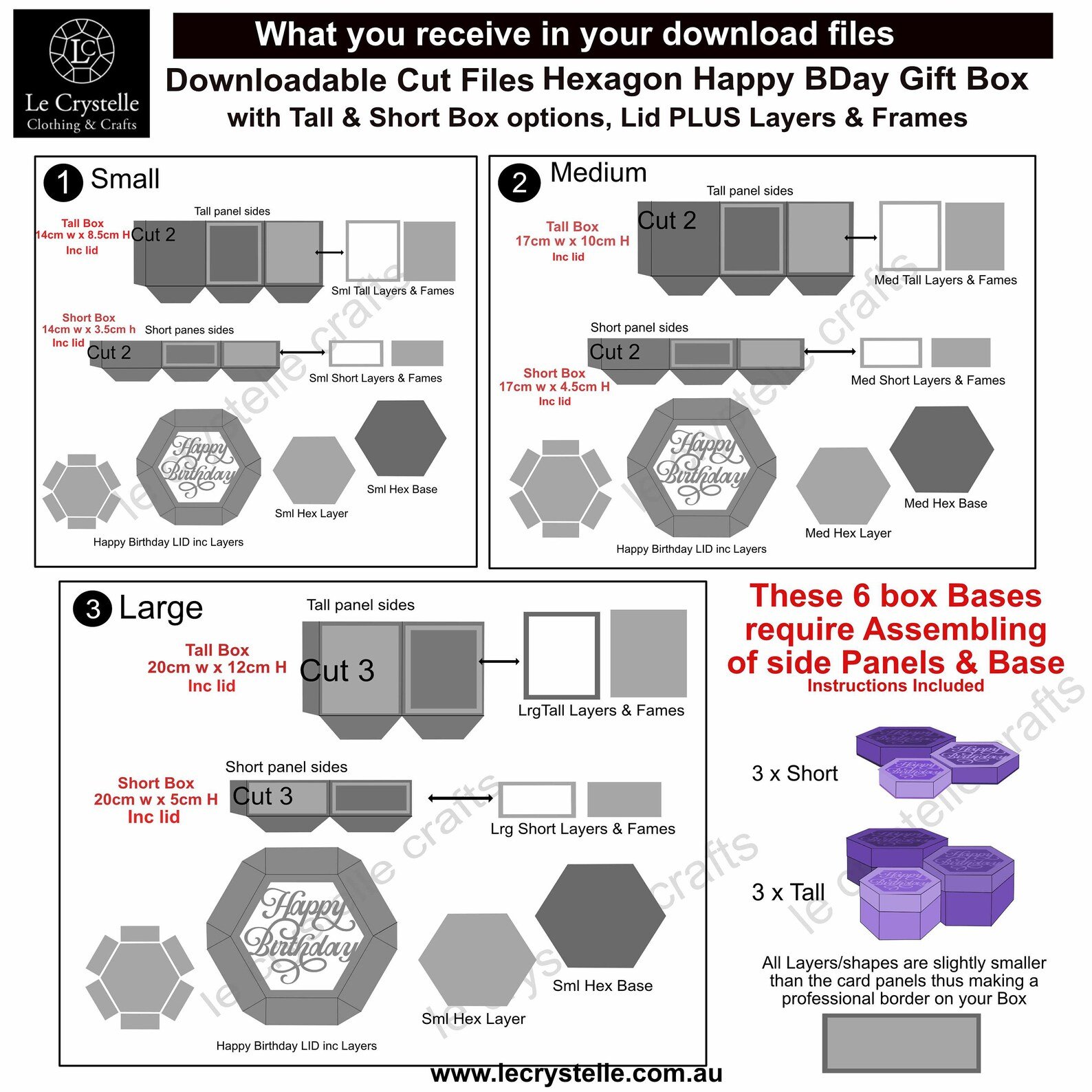 Happy Birthday Hexagon Box SVG - Image 3