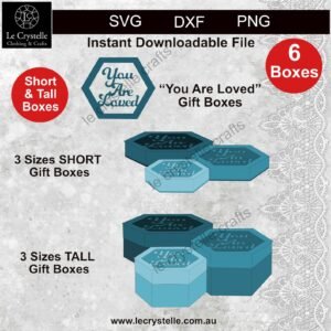 Alternative view of You are Loved Hexagon Box SVG