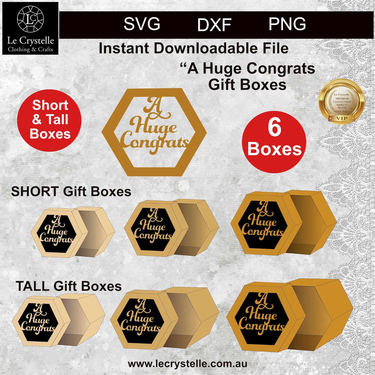 A Huge Congrats Hexagon Box SVG