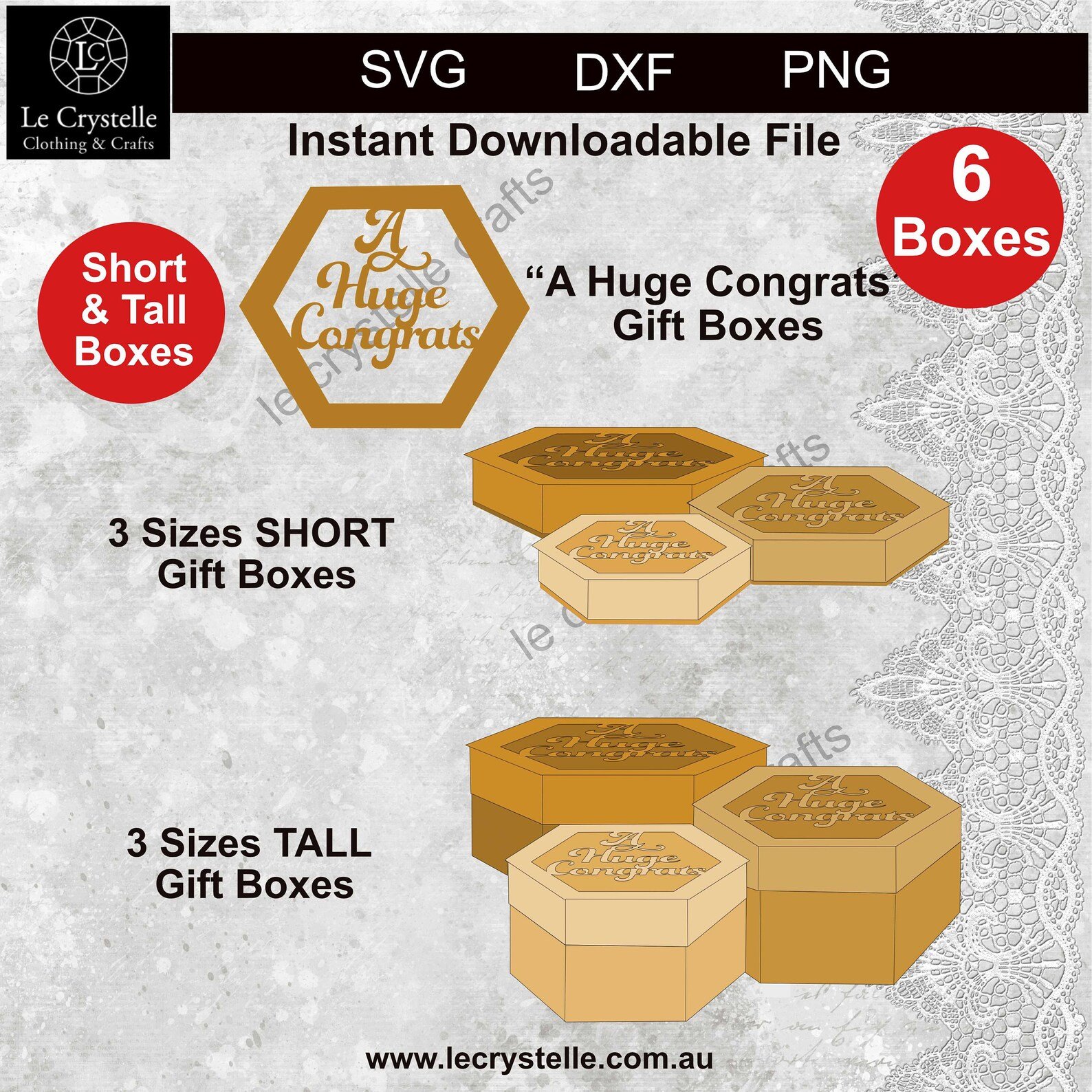 A Huge Congrats Hexagon Box SVG - Image 4