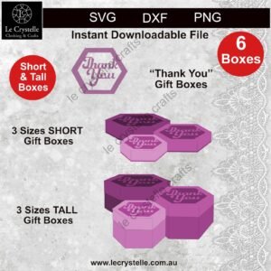 Alternative view of Thank You Hexagon Box SVG