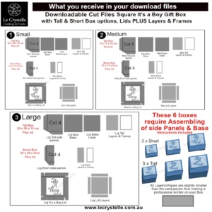 Alternative view of It's a Boy Square Box SVG