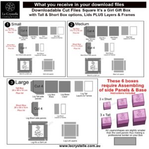 Alternative view of It's a Girl Square Box SVG