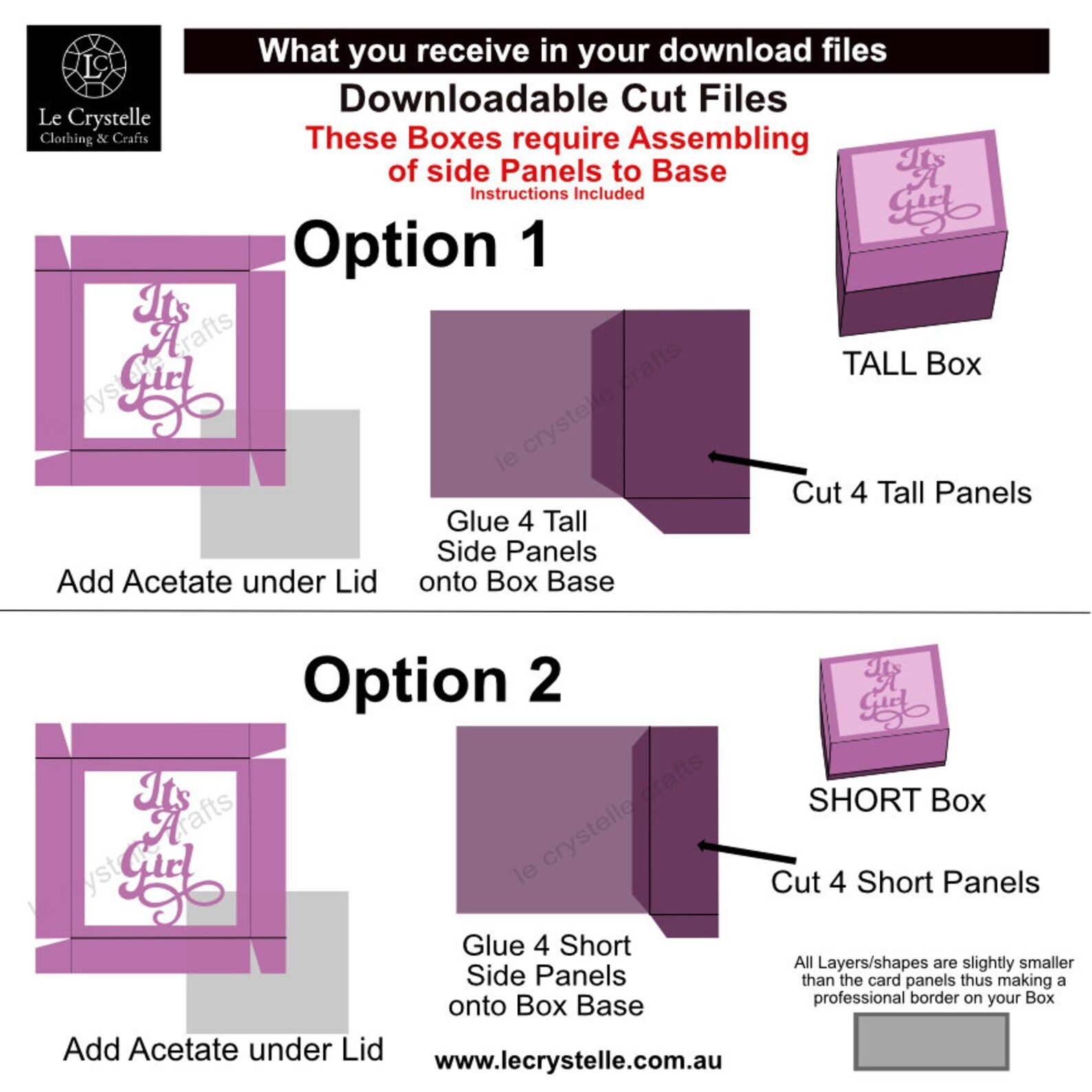 It's a Girl Square Box SVG - Image 4