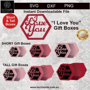 I Love you Hexagon Box SVG