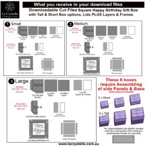 Alternative view of Happy Birthday Square Box SVG