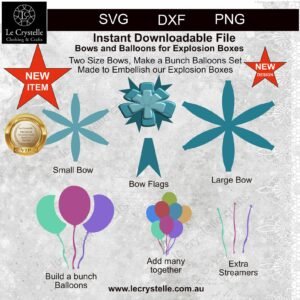 Explosion Box Bows and Balloons SVG