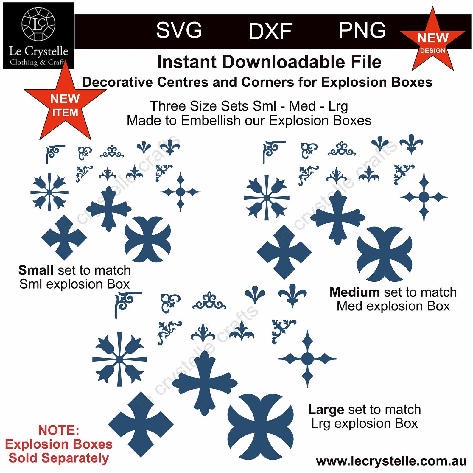 Explosion Box Decorative Centers and Corners SVG - Image 2