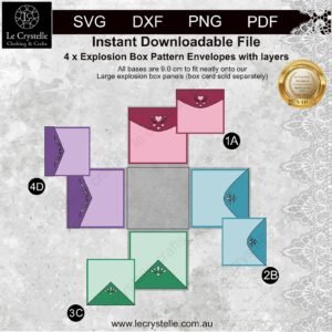 Explosion Box Patterned Envelopes SVG