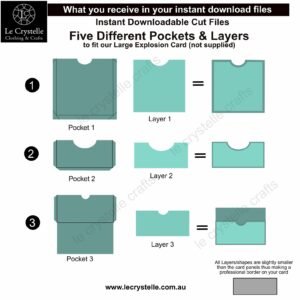 Alternative view of Explosion Box Pockets 5 Set SVG