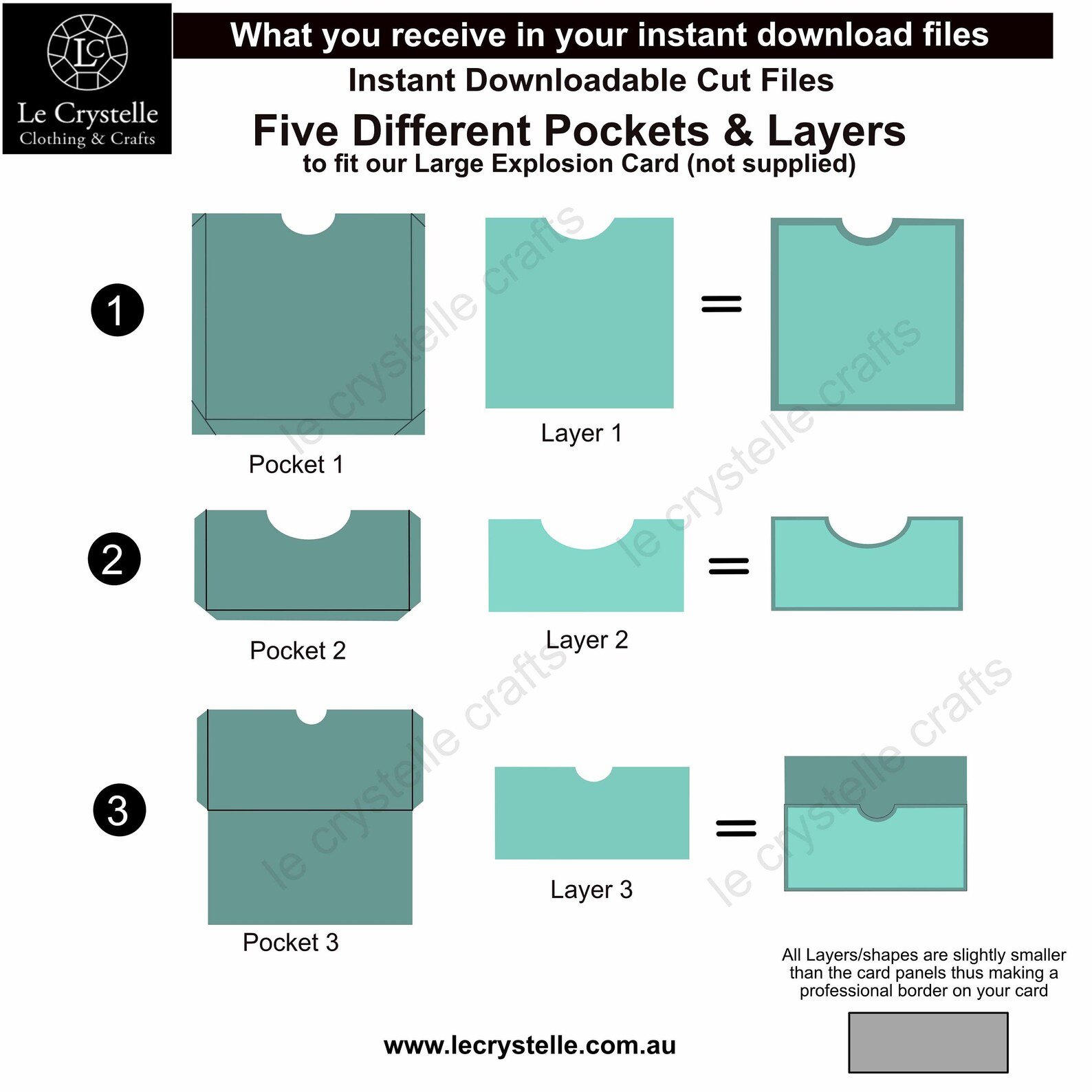 Explosion Box Pockets 5 Set SVG - Image 2