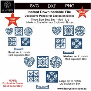 Alternative view of Explosion Box Decorative Sq Filigree Panels SVG