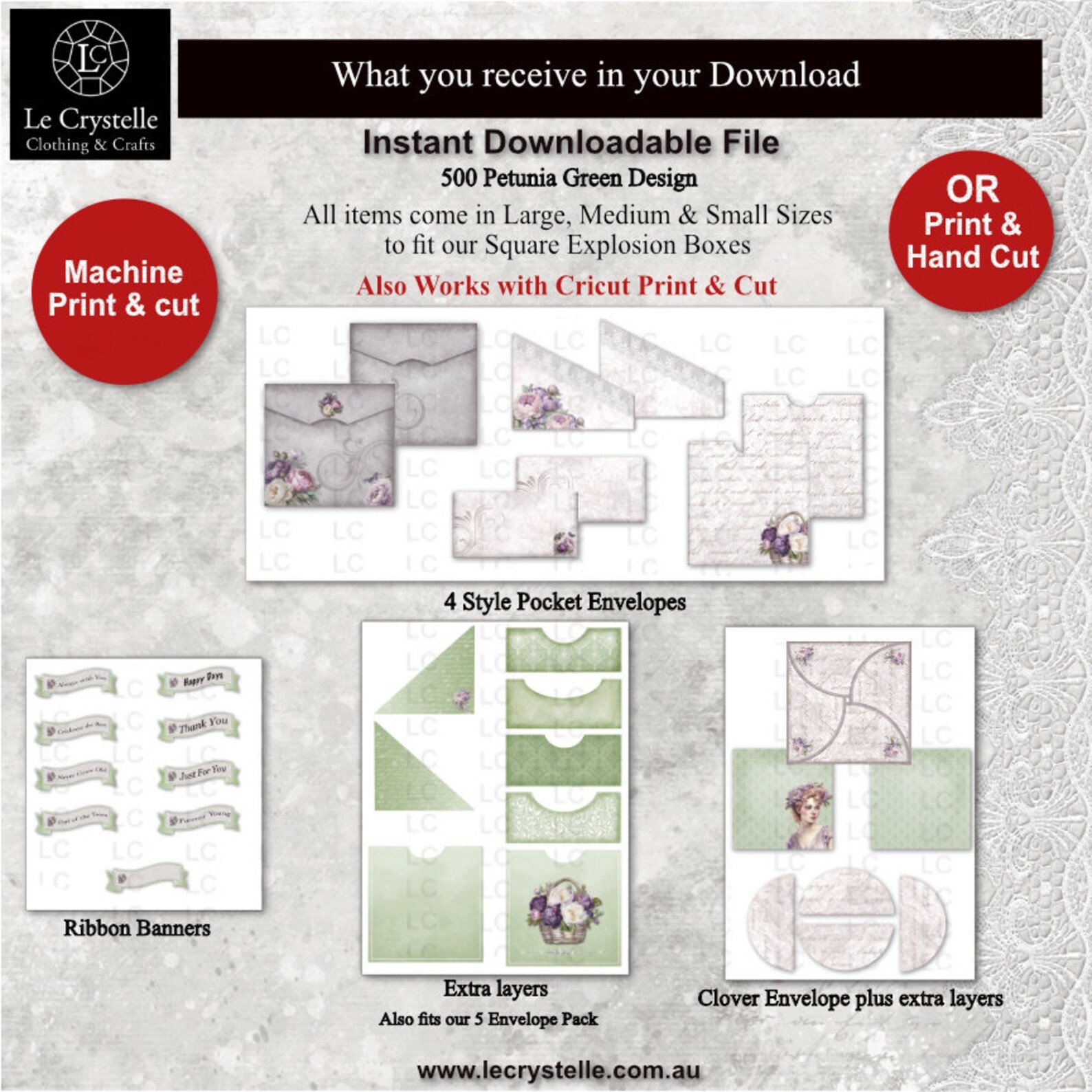 Explosion Box Petunia Green Paper Pack - Image 2