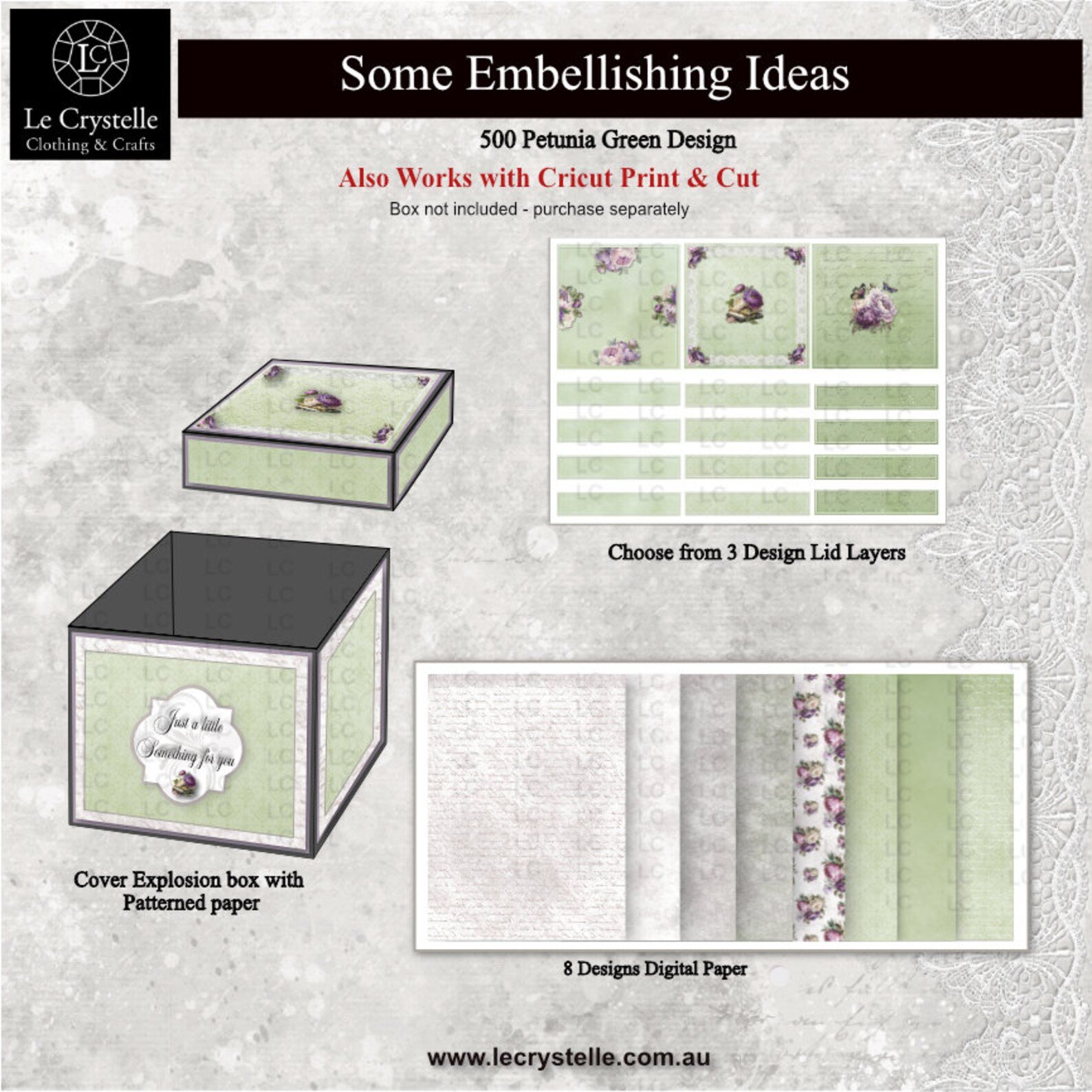 Explosion Box Petunia Green Paper Pack - Image 5