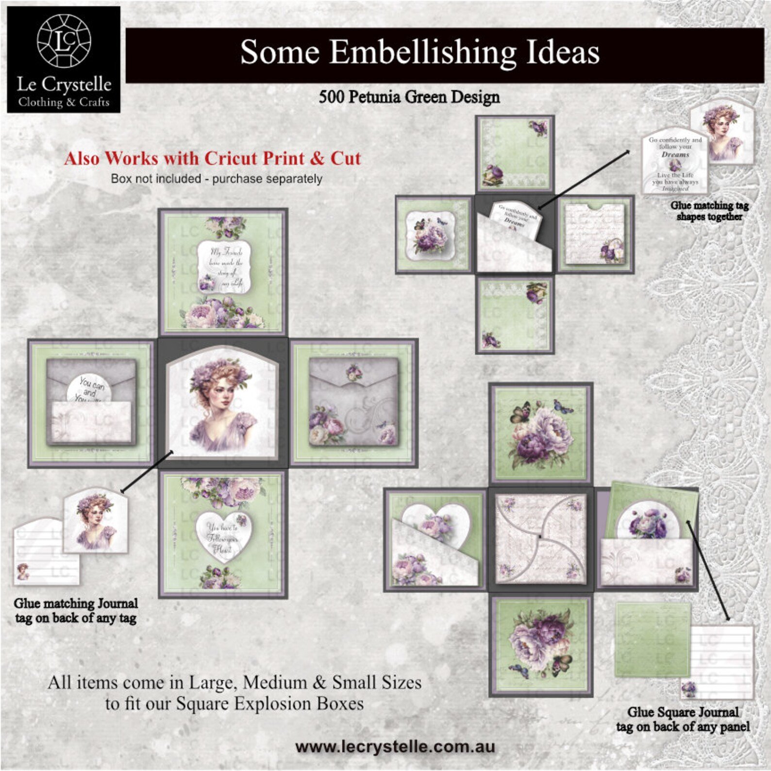 Explosion Box Petunia Green Paper Pack - Image 6