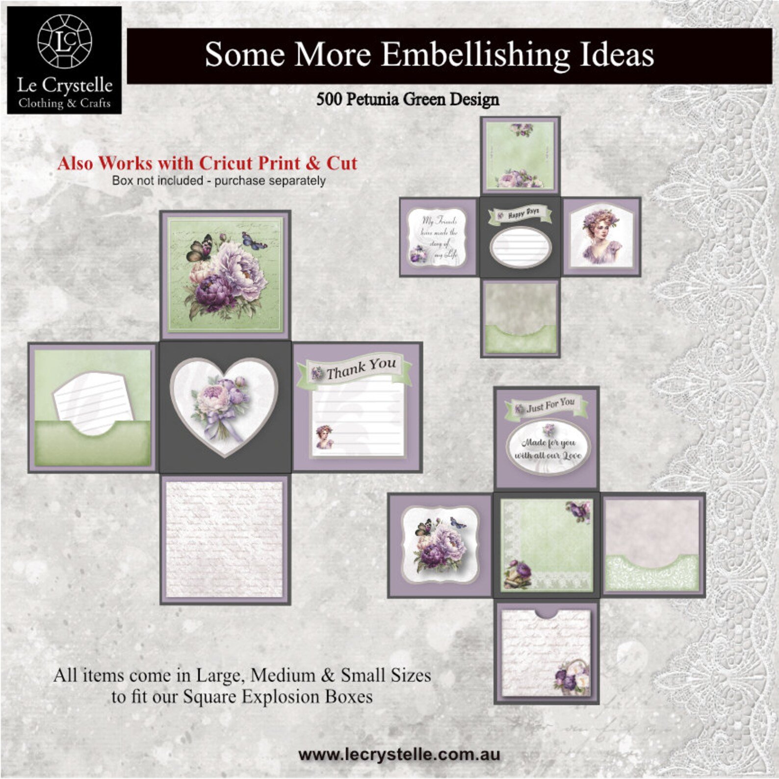 Explosion Box Petunia Green Paper Pack - Image 7