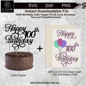 100 Birthday Cake Topper SVG