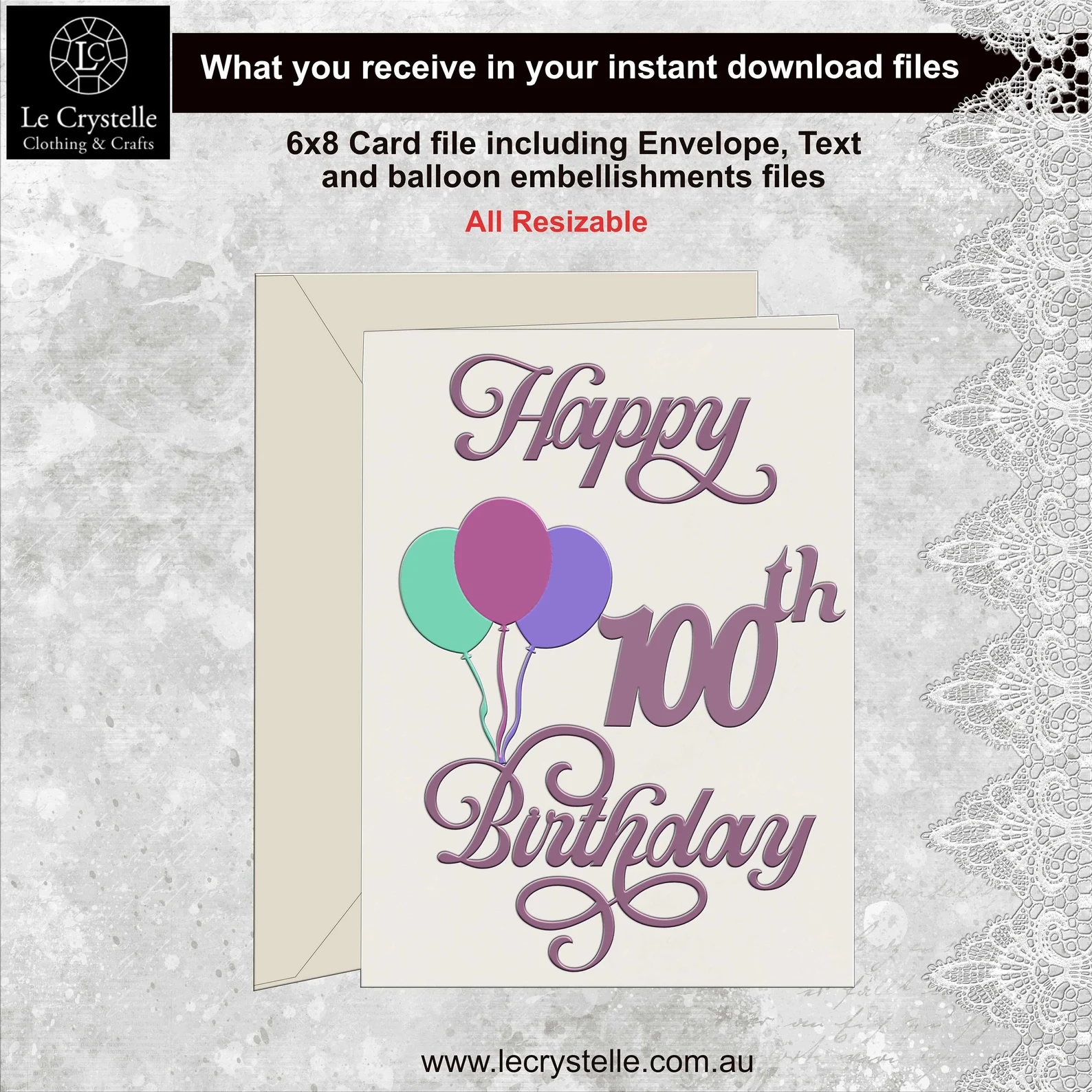 100 Birthday Cake Topper SVG - Image 4