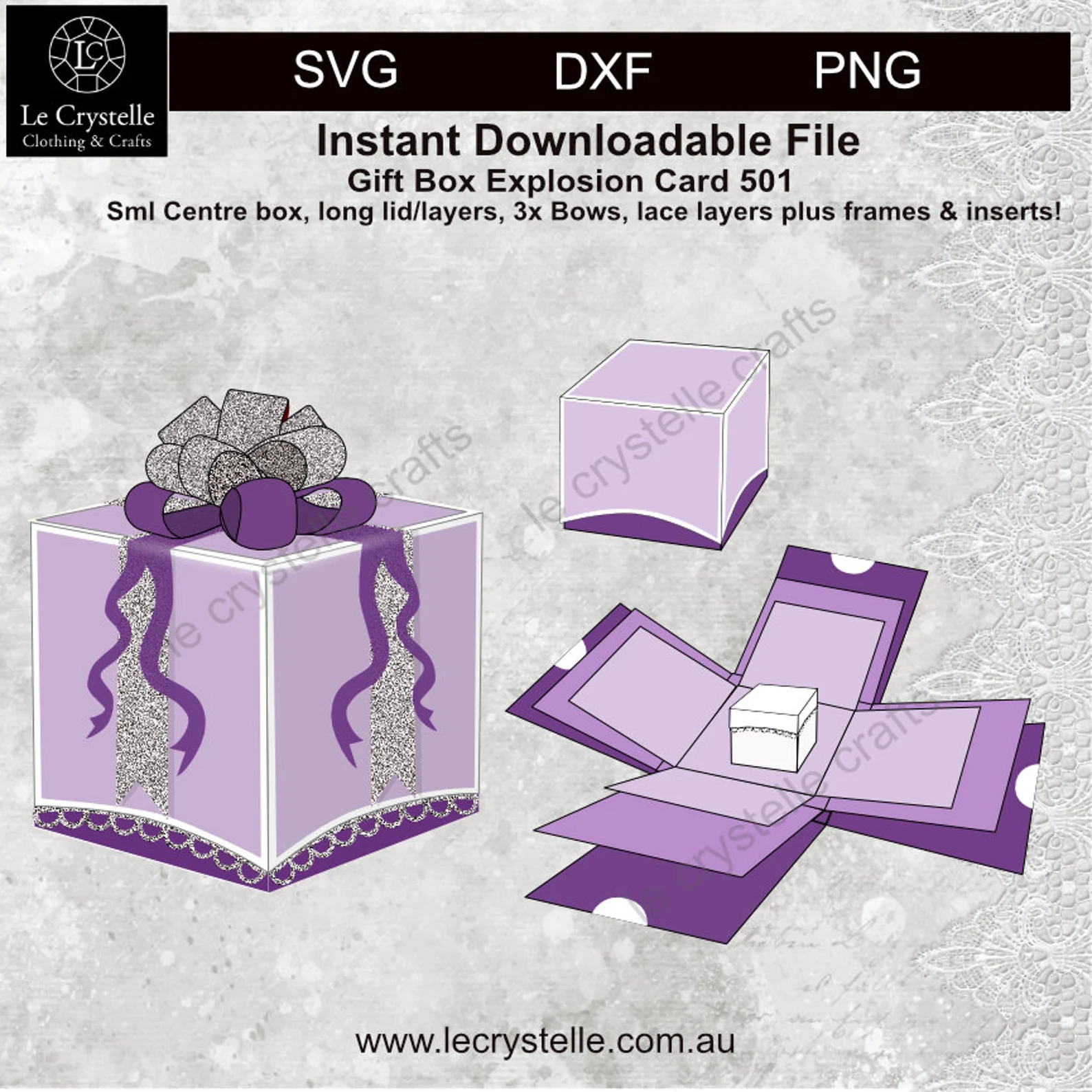 Explosion Box Long Lid 501 SVG