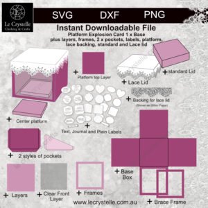 Alternative view of Explosion Box with Platform and Lace Lid SVG